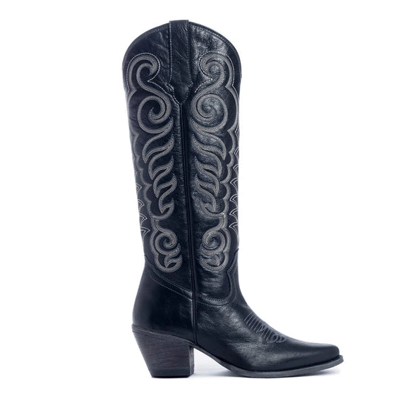 Cowgirl Boots: Nalenjandra Knee length- Black
